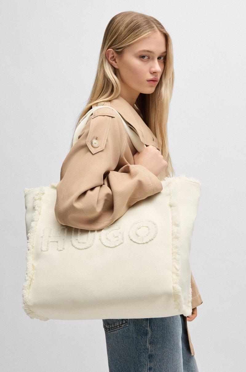 Hugo Boss Bolso Tote De Lona Con Ribetes De Flecos