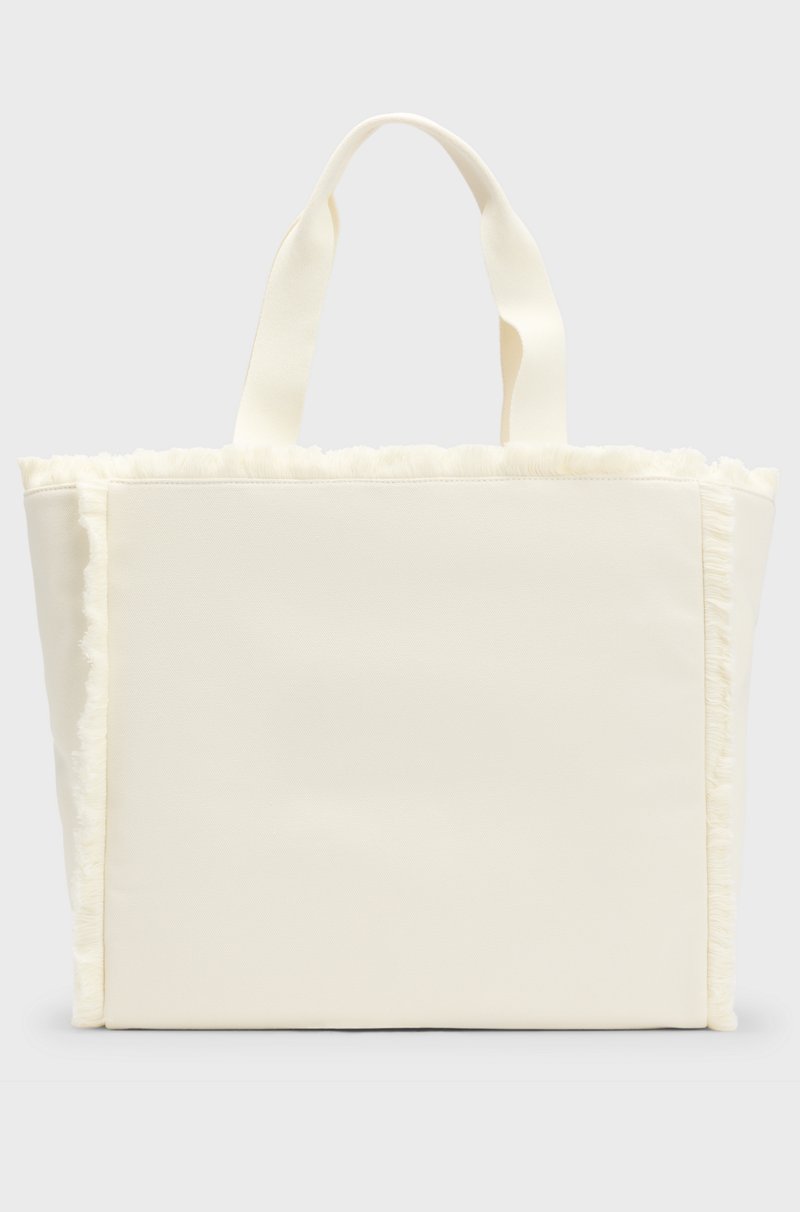 Hugo Boss Bolso Tote De Lona Con Ribetes De Flecos