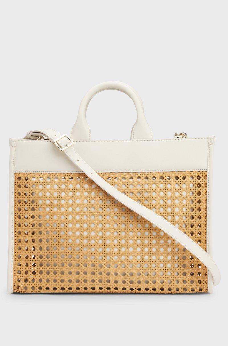 Hugo Boss Bolso Tote Trenzado Con Logo Dorado