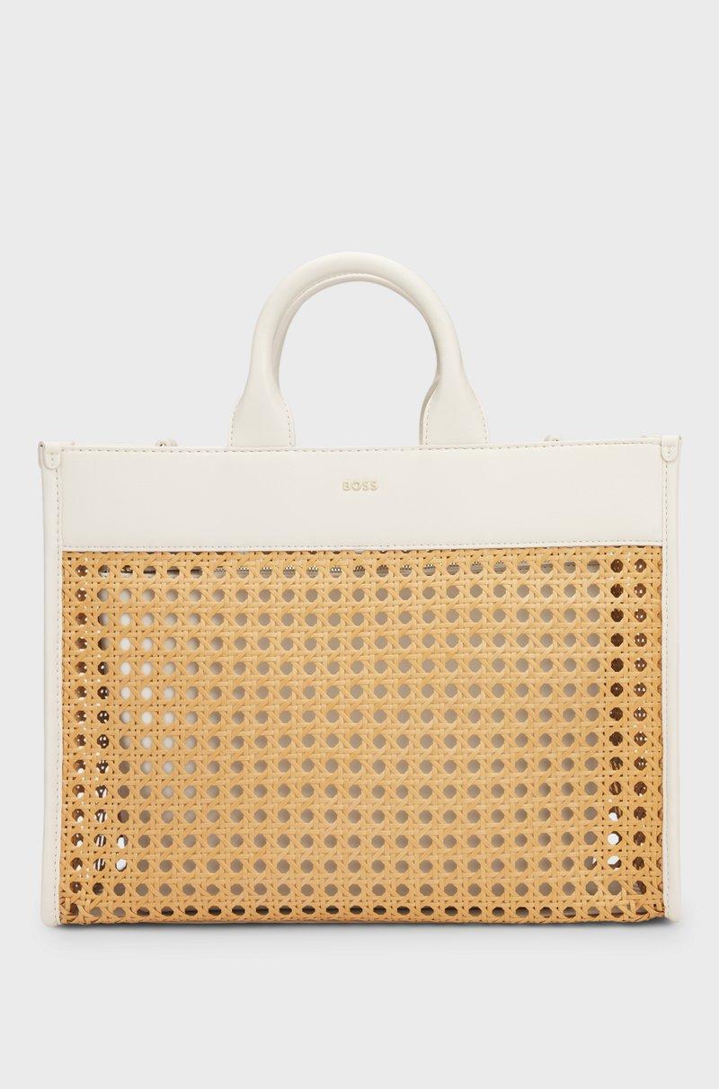 Hugo Boss Bolso tote trenzado con logo dorado