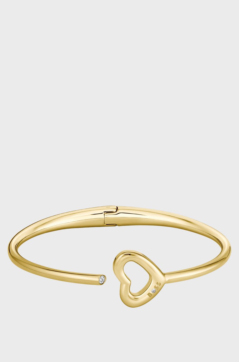 Hugo Boss Brazalete dorado con detalle de corazón