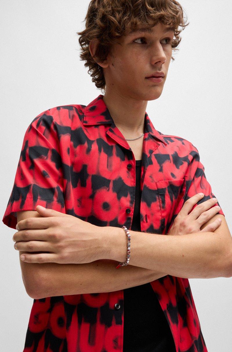 Hugo Boss Brazalete Elástico Con Cubos De Acero