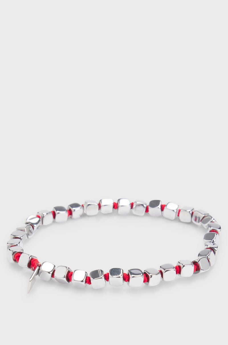 Hugo Boss Brazalete elástico con cubos de acero