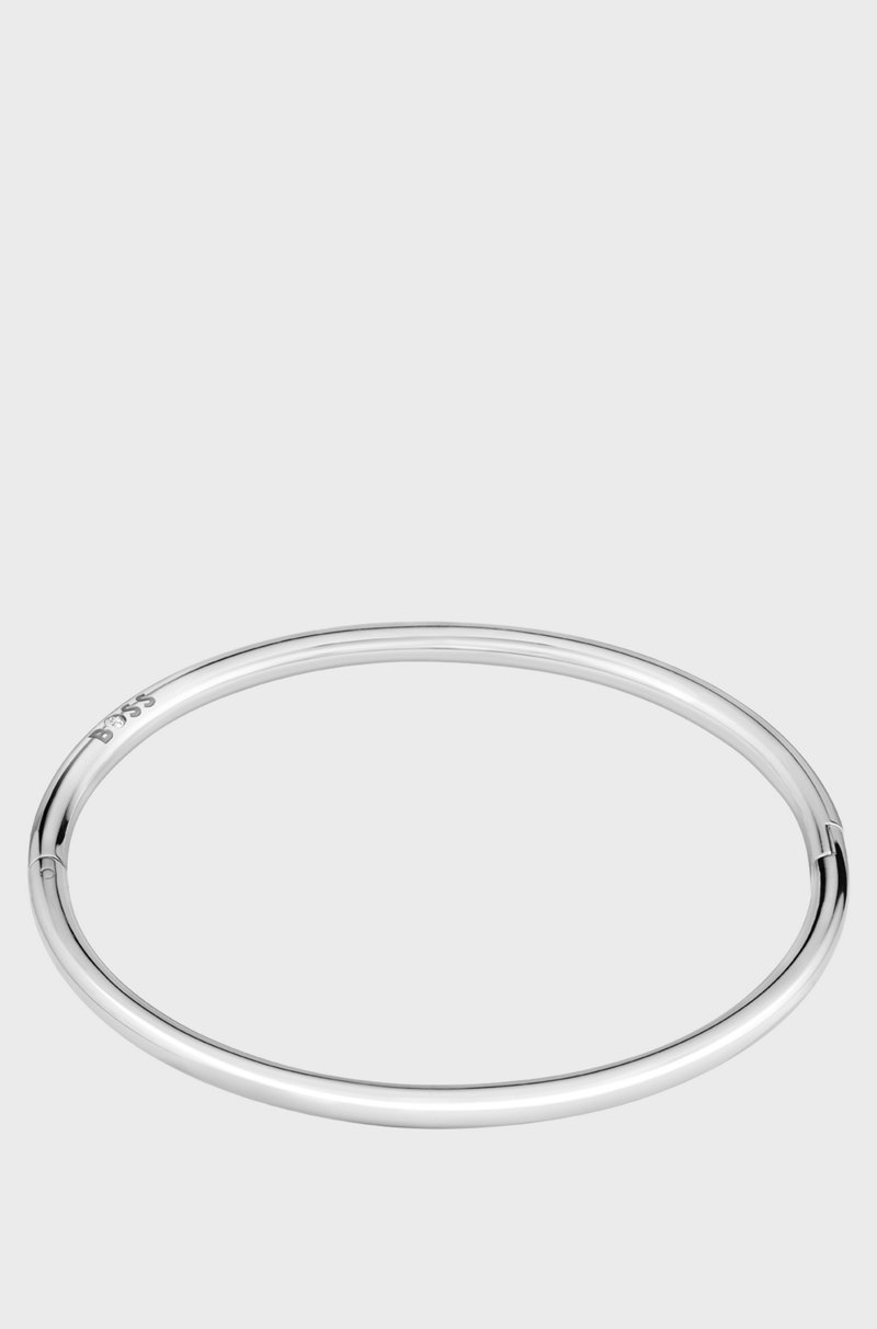 Hugo Boss Brazalete plateado con detalle de logo