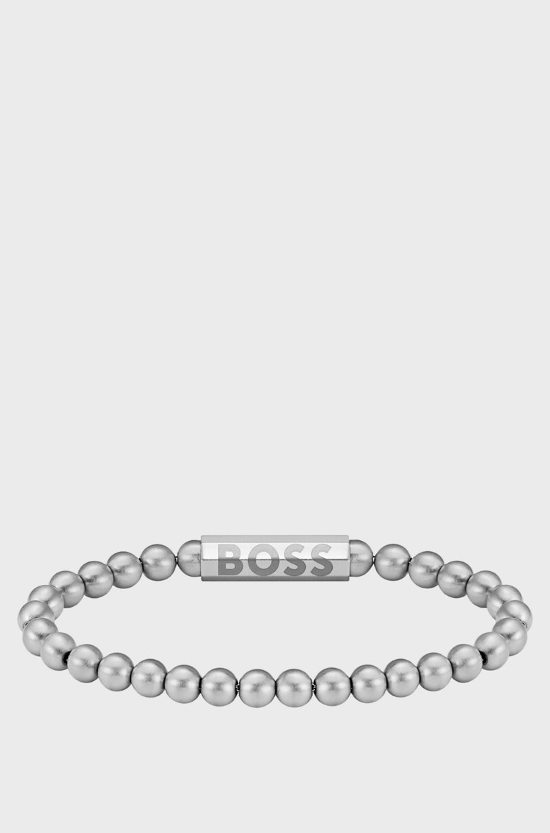 Hugo Boss Brazalete Plateado Con Logo En El Cierre