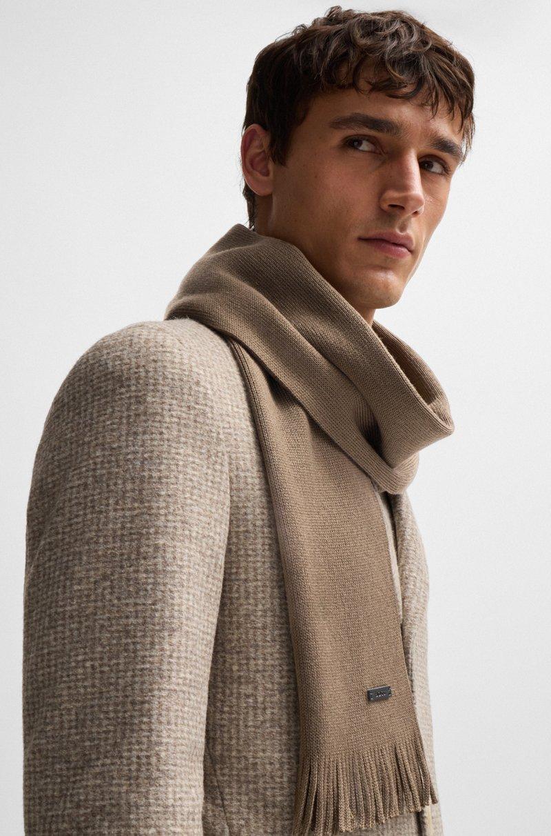 Hugo Boss Bufanda De Punto Raschel En Lana Merina