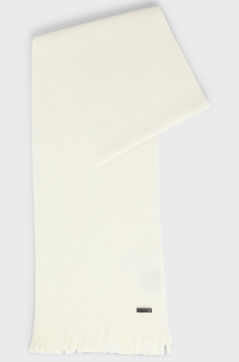 Hugo Boss Bufanda de punto raschel en lana merina