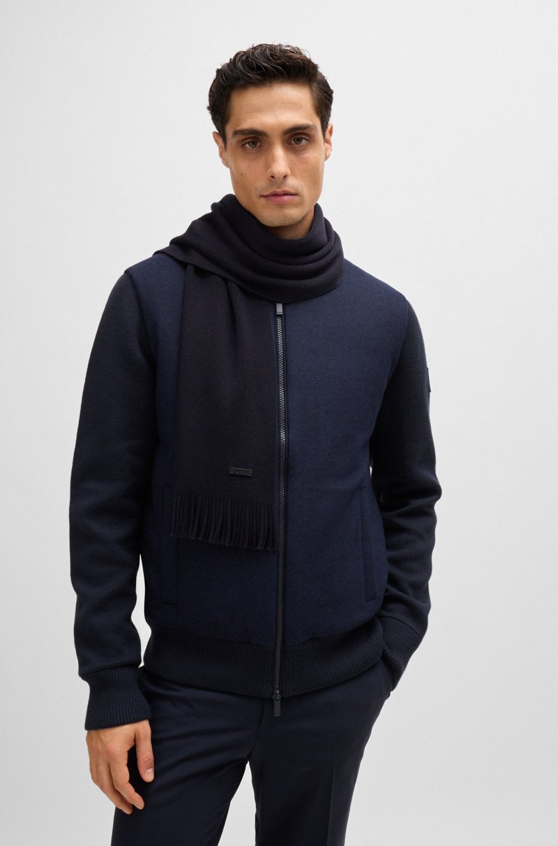 Hugo Boss Bufanda De Punto Raschel En Lana Merina