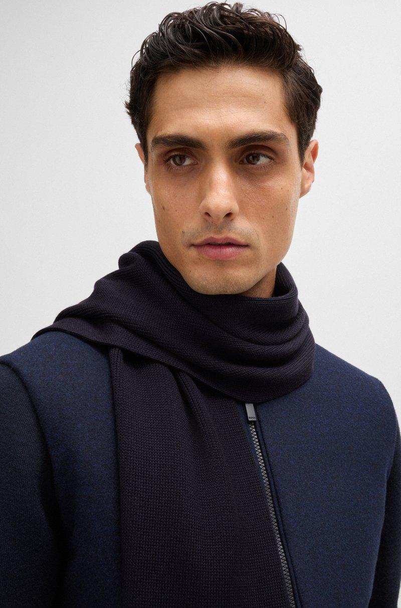 Hugo Boss Bufanda De Punto Raschel En Lana Merina