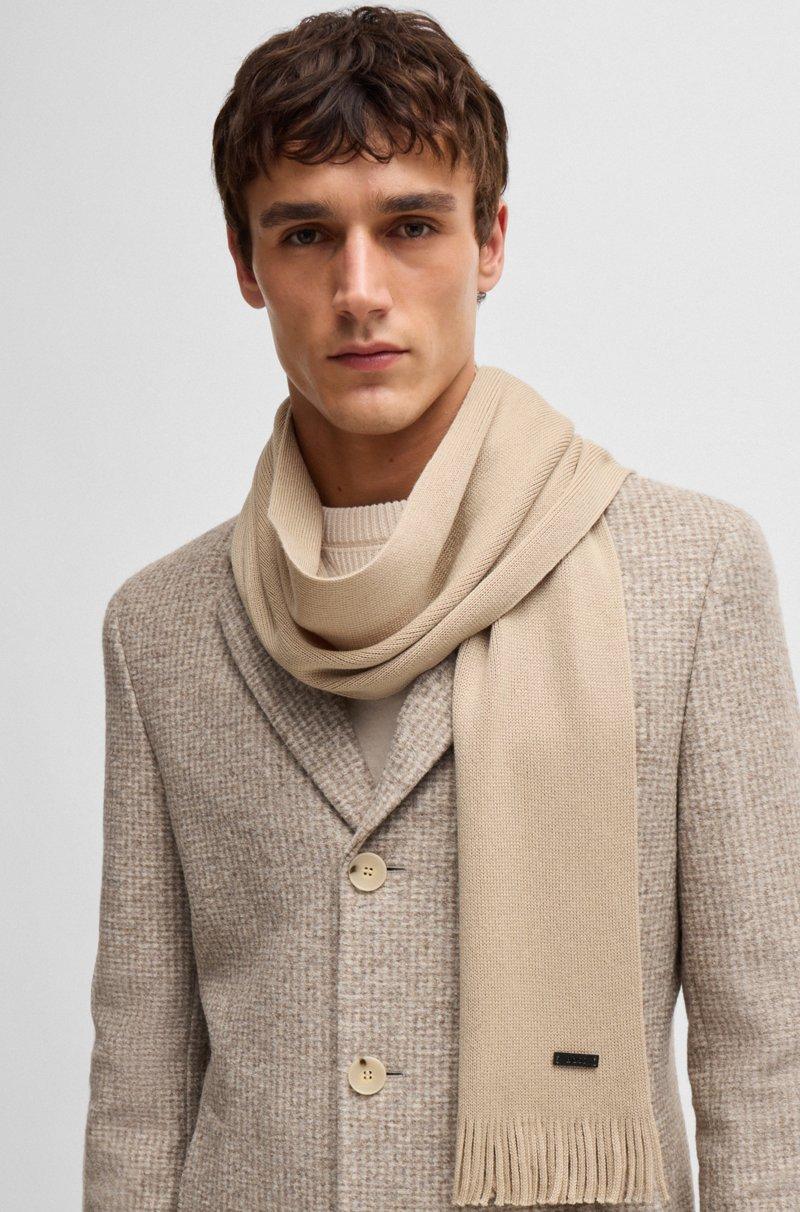 Hugo Boss Bufanda De Punto Raschel En Lana Merina