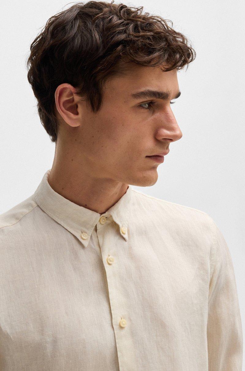 Hugo Boss Camisa Abotonada Regular Fit De Lino