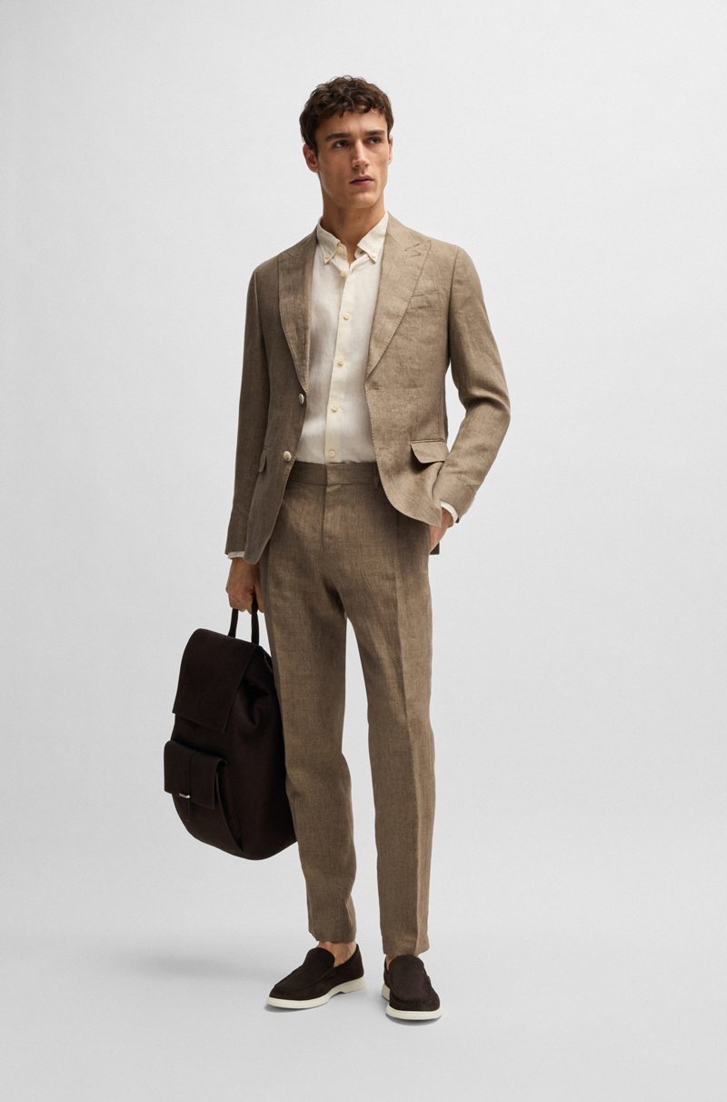 Hugo Boss Camisa Abotonada Regular Fit De Lino