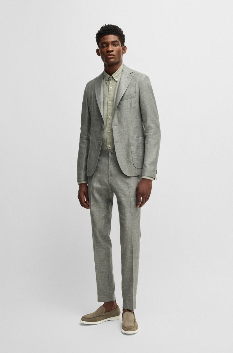 Hugo Boss Camisa Abotonada Regular Fit De Lino