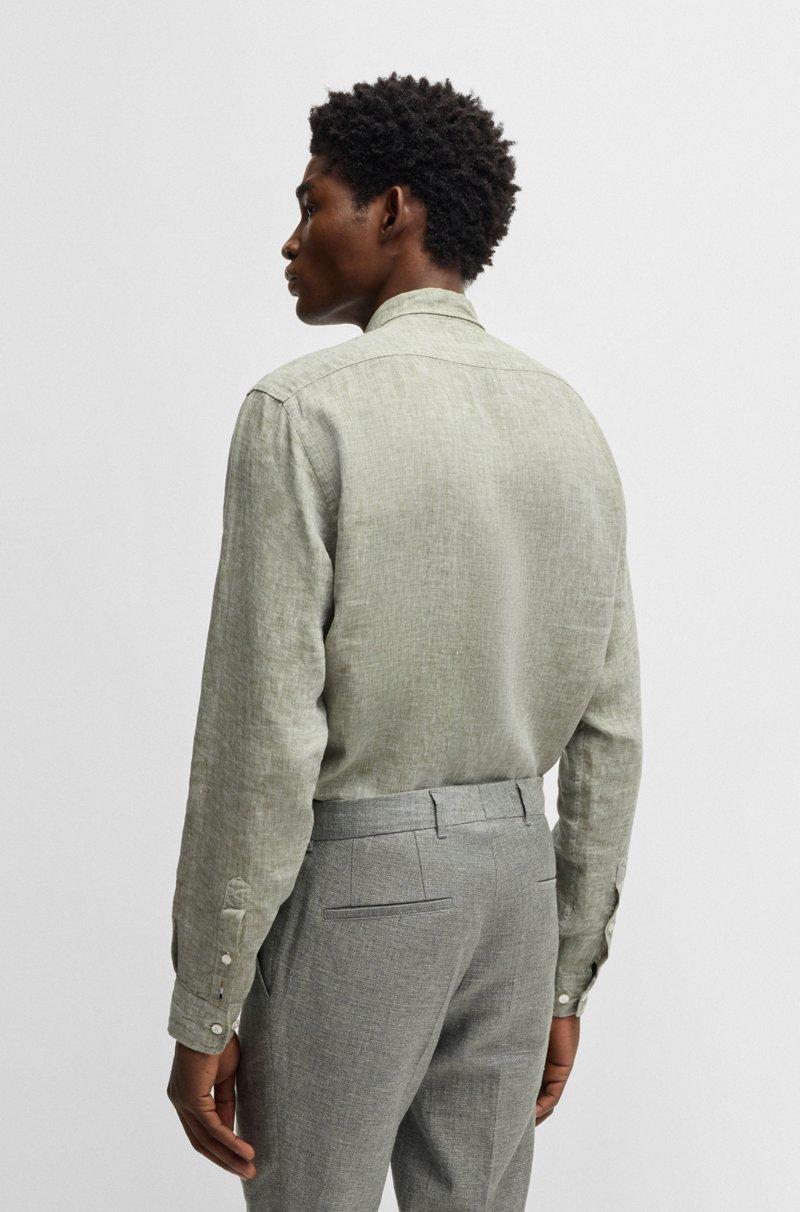 Hugo Boss Camisa Abotonada Regular Fit De Lino