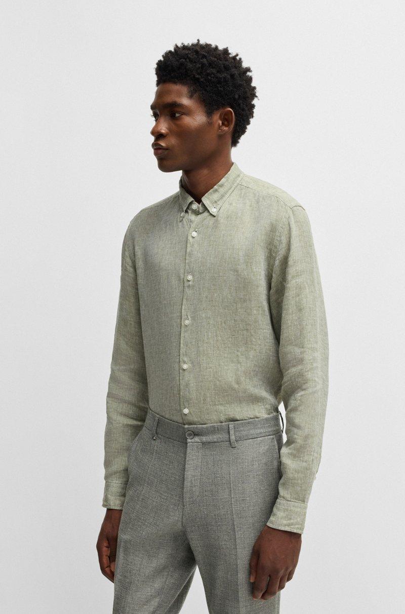 Hugo Boss Camisa Abotonada Regular Fit De Lino