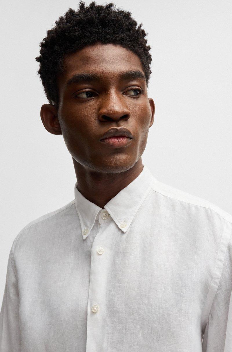 Hugo Boss Camisa Abotonada Regular Fit De Lino