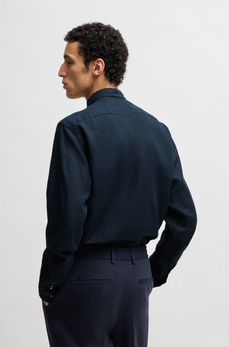 Hugo Boss Camisa Abotonada Regular Fit De Lino