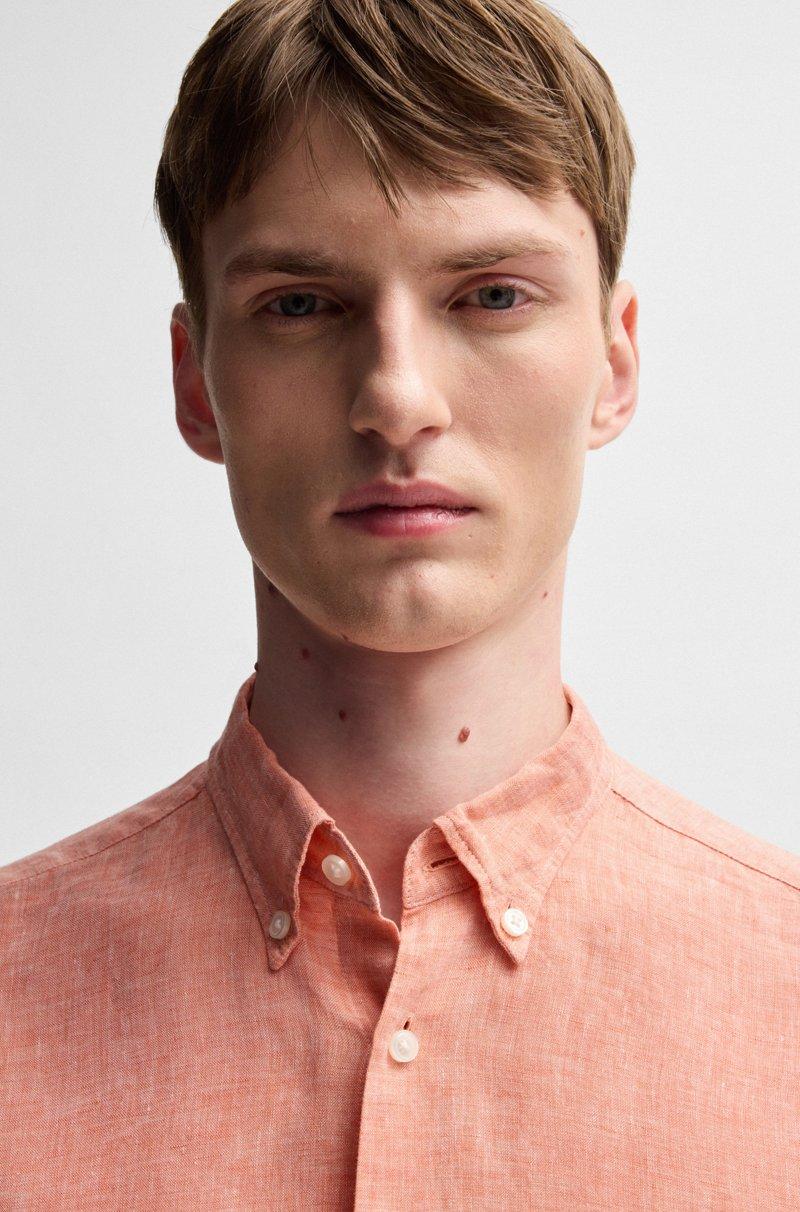 Hugo Boss Camisa Abotonada Regular Fit De Lino