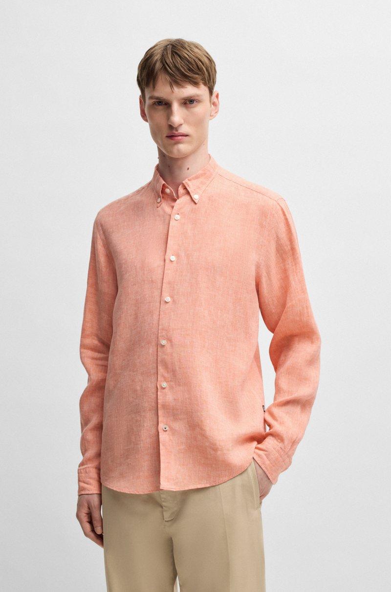 Hugo Boss Camisa abotonada regular fit de lino