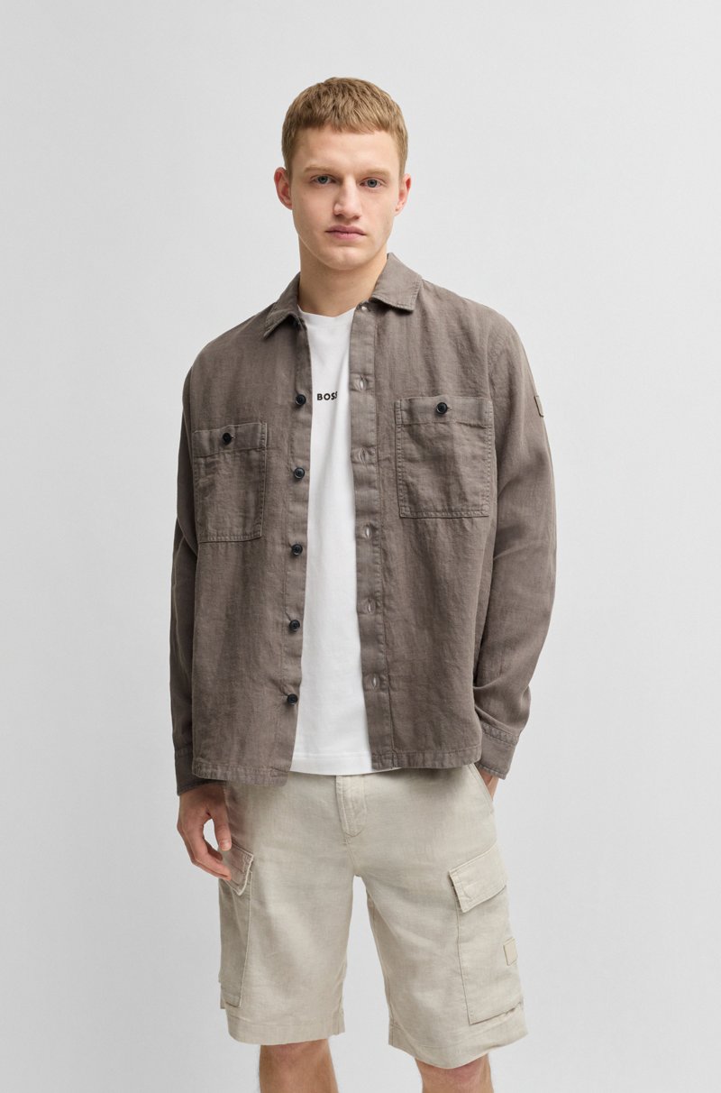Hugo Boss Camisa oversize fit de lino