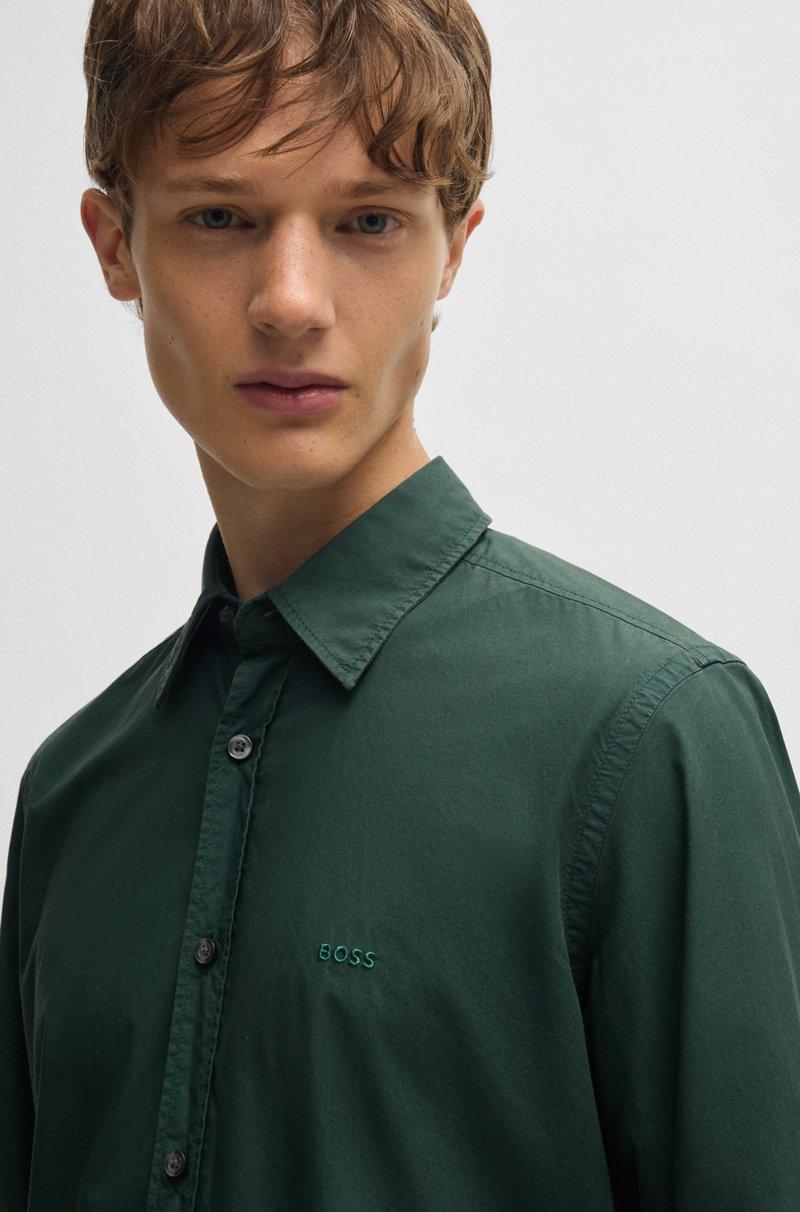 Hugo Boss Camisa Regular Fit De Popelín De Algodón