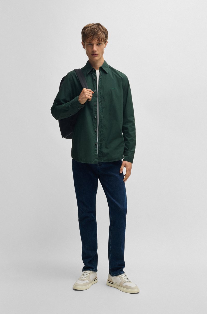 Hugo Boss Camisa Regular Fit De Popelín De Algodón