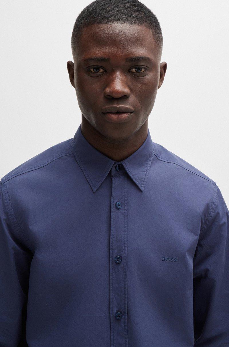 Hugo Boss Camisa Regular Fit De Popelín De Algodón