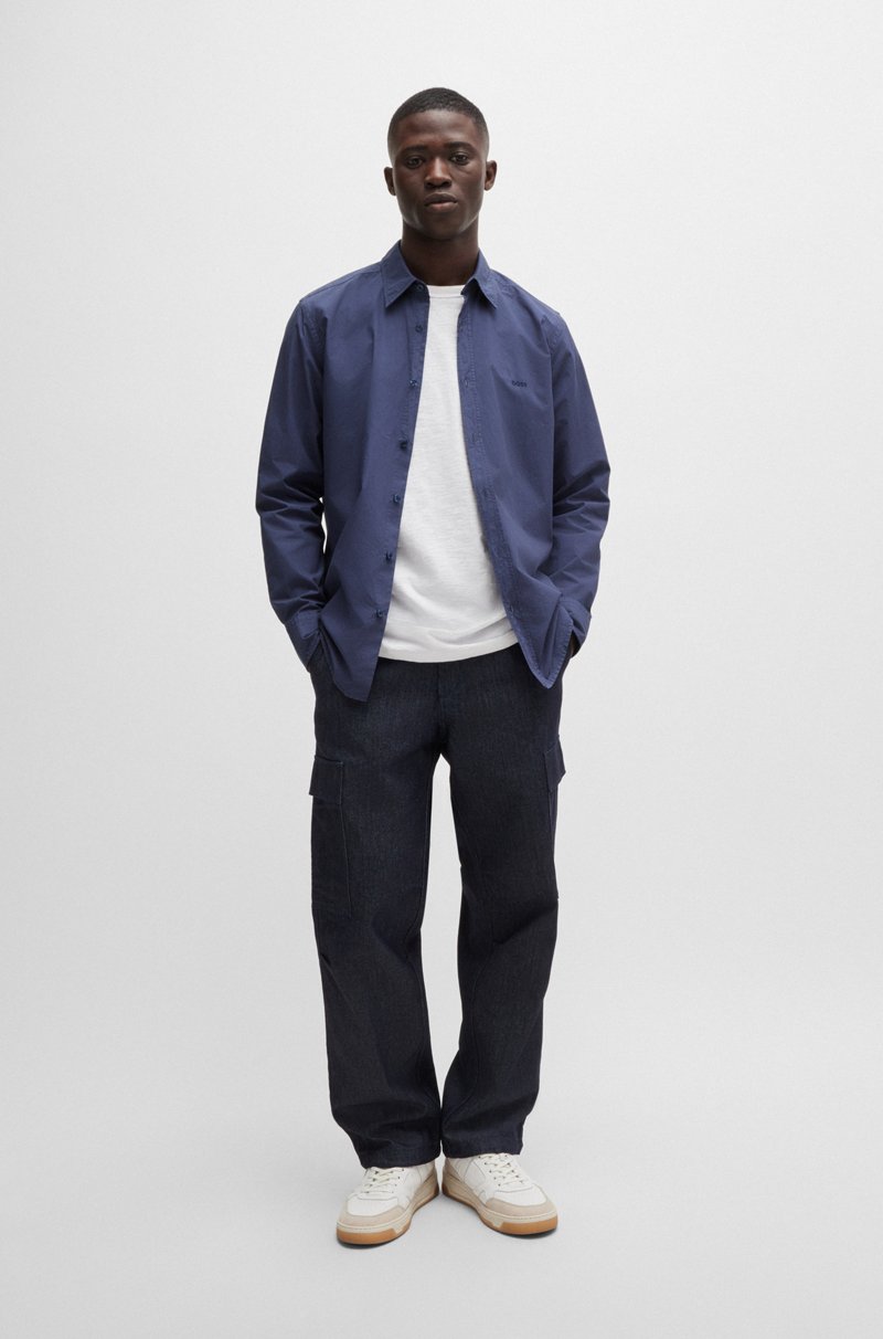 Hugo Boss Camisa Regular Fit De Popelín De Algodón