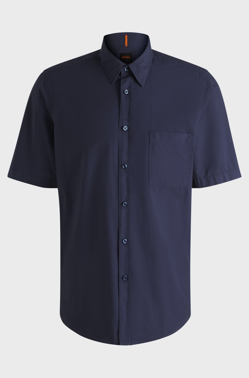 Hugo Boss Camisa regular fit en popelín de algodón