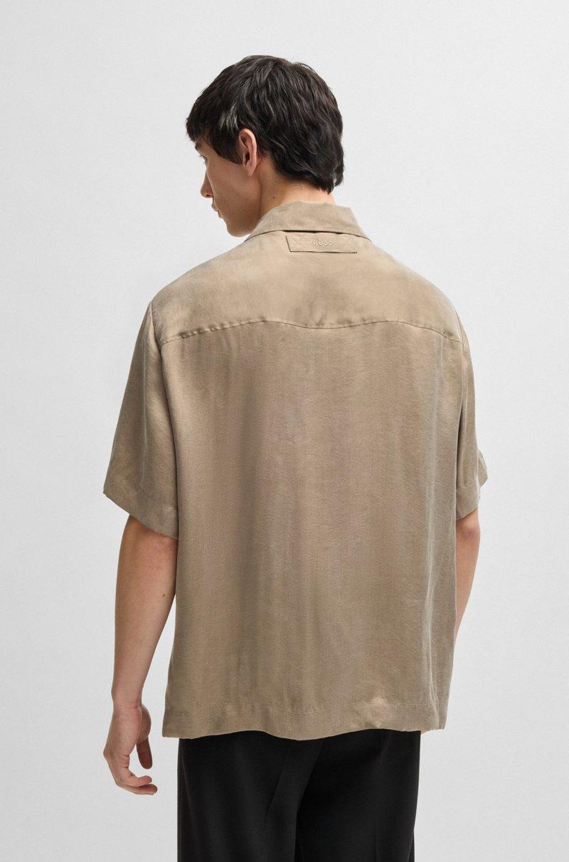 Hugo Boss Camisa Relaxed Fit De Sarga Brillante