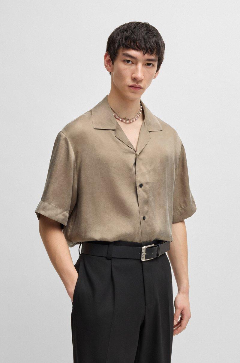 Hugo Boss Camisa relaxed fit de sarga brillante