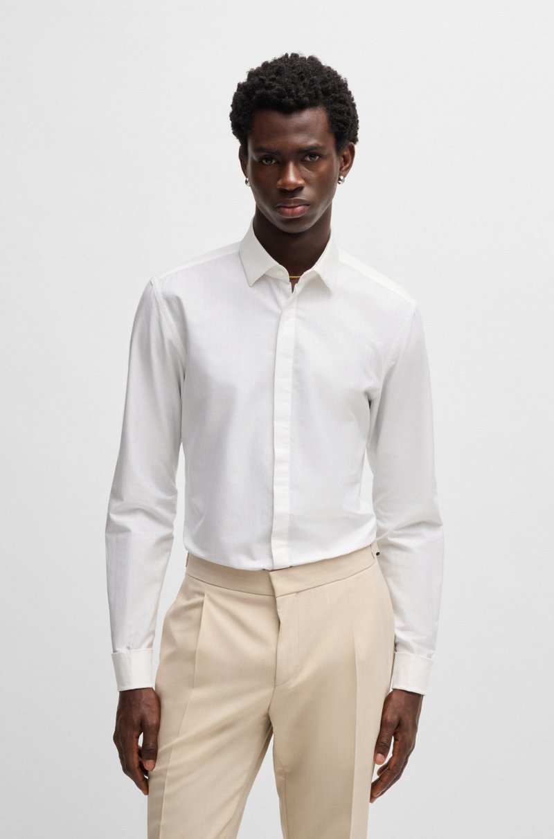 Hugo Boss Camisa slim fit a rayas en algodón