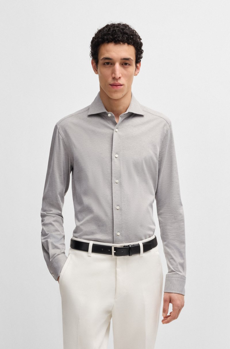 Hugo Boss Camisa Slim Fit De Algodón Elástico