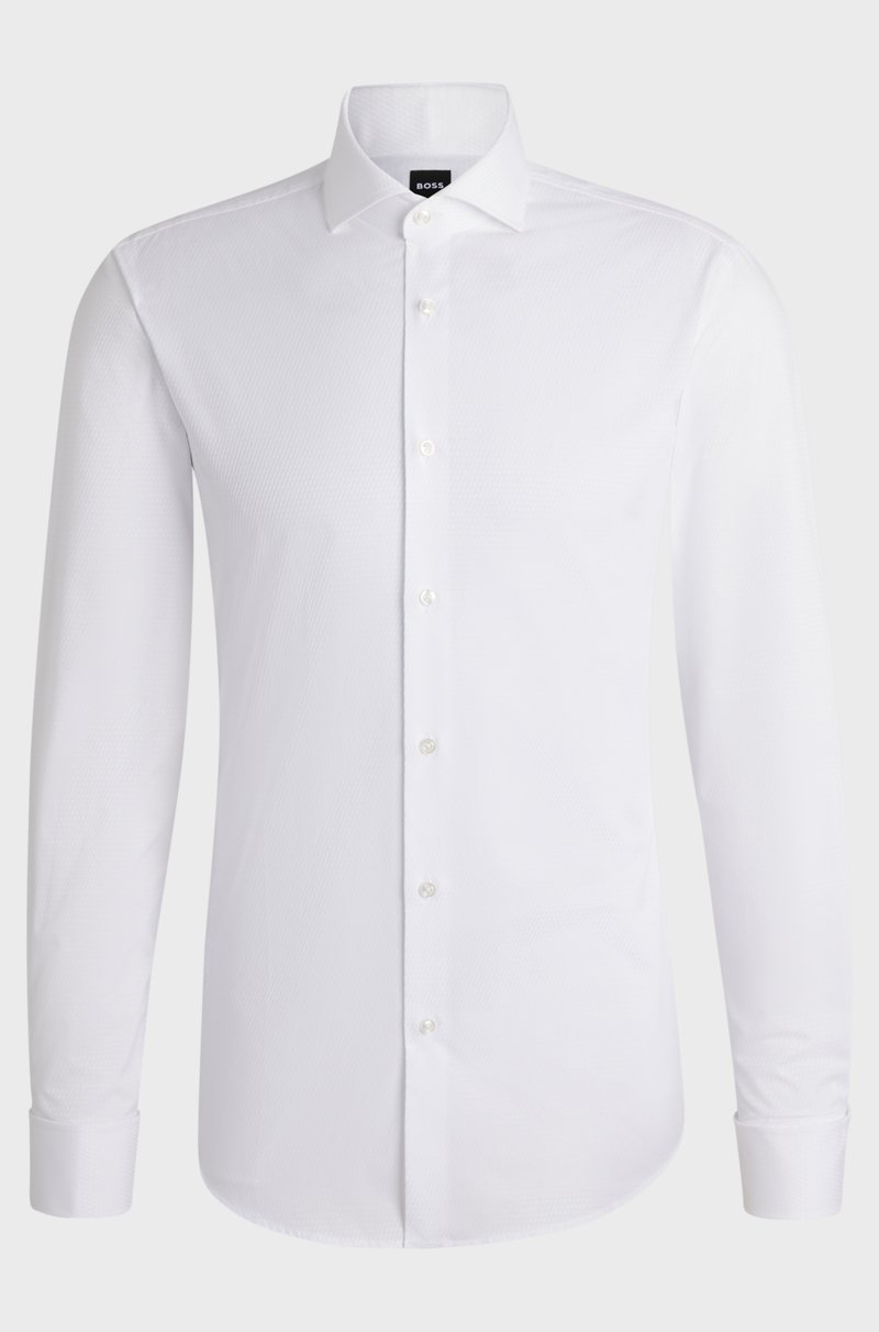 Hugo Boss Camisa slim fit de algodón estructurado