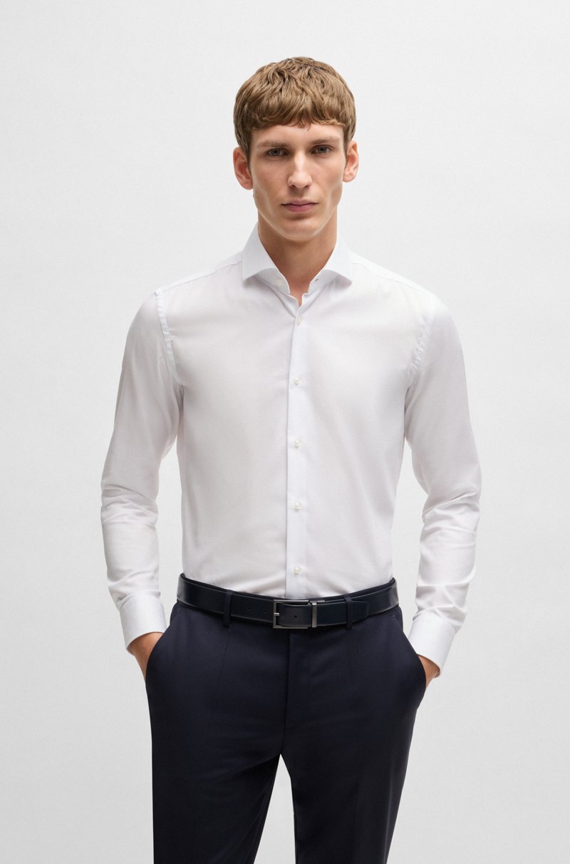 Hugo Boss Camisa slim fit de algodón estructurado