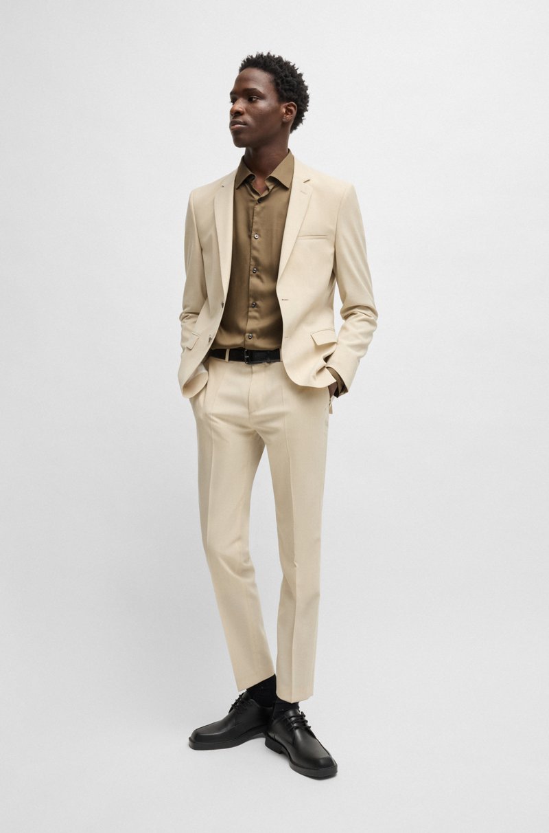 Hugo Boss Camisa Slim Fit De Raso Suave