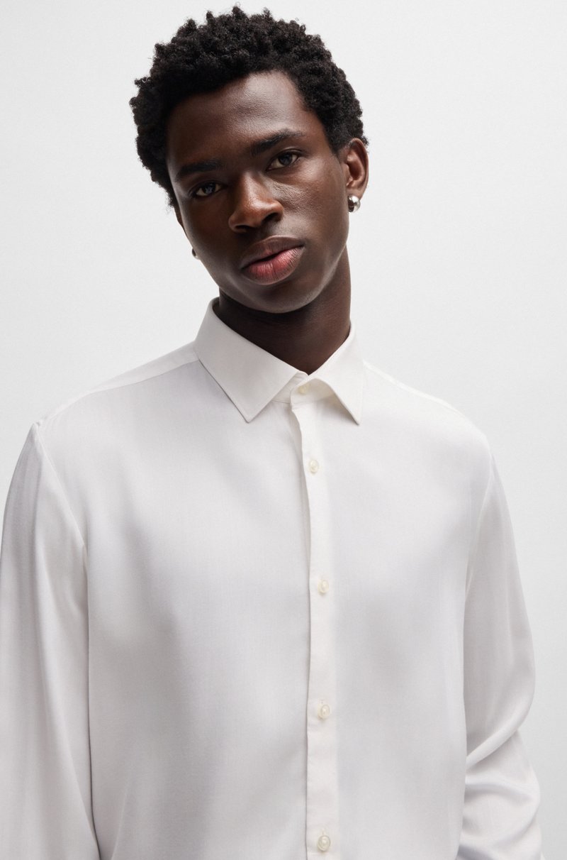 Hugo Boss Camisa Slim Fit De Raso Suave