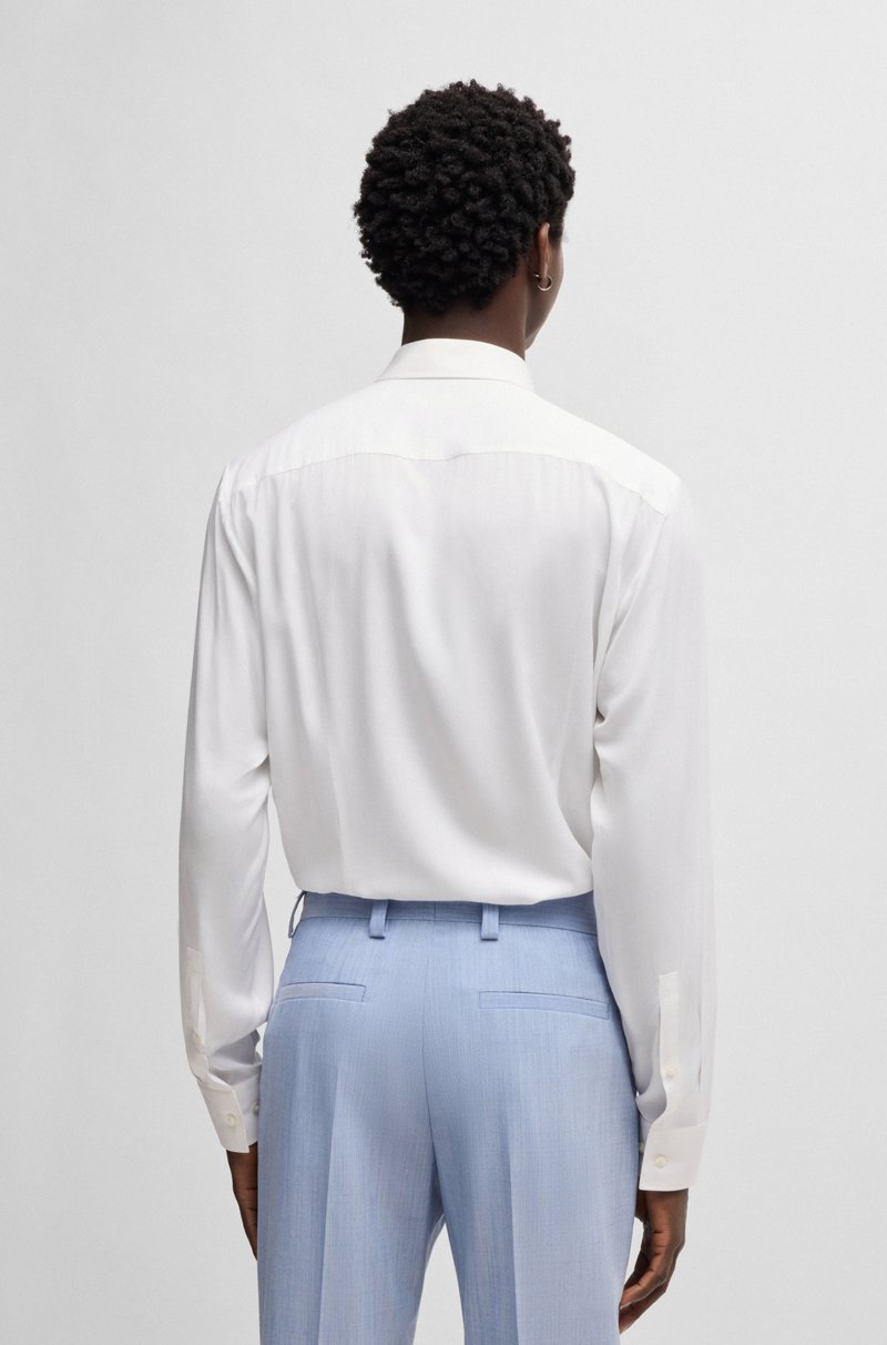 Hugo Boss Camisa Slim Fit De Raso Suave