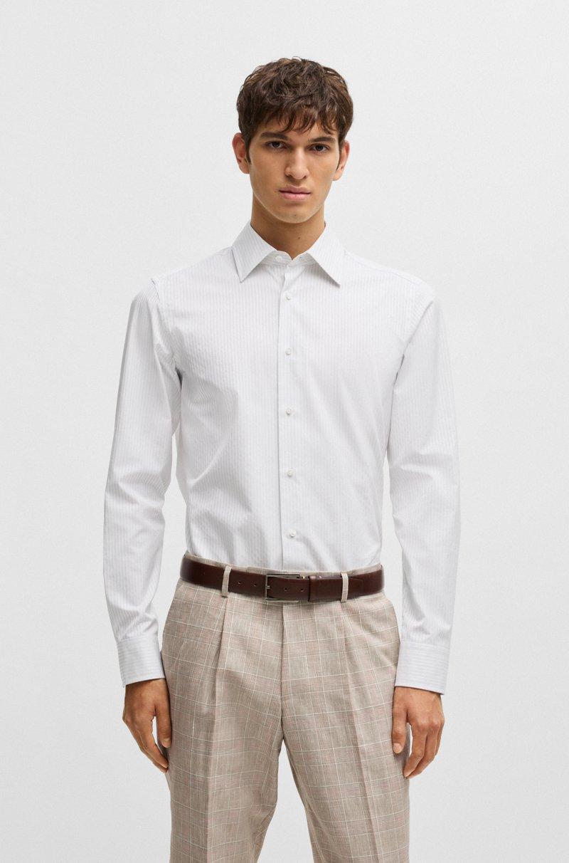 Hugo Boss Camisa slim fit en algodón a rayas