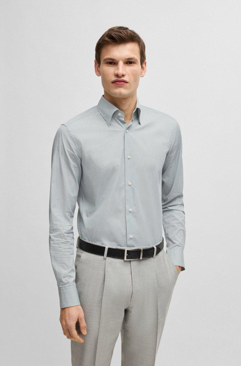 Hugo Boss Camisa Slim Fit En Algodón A Rayas