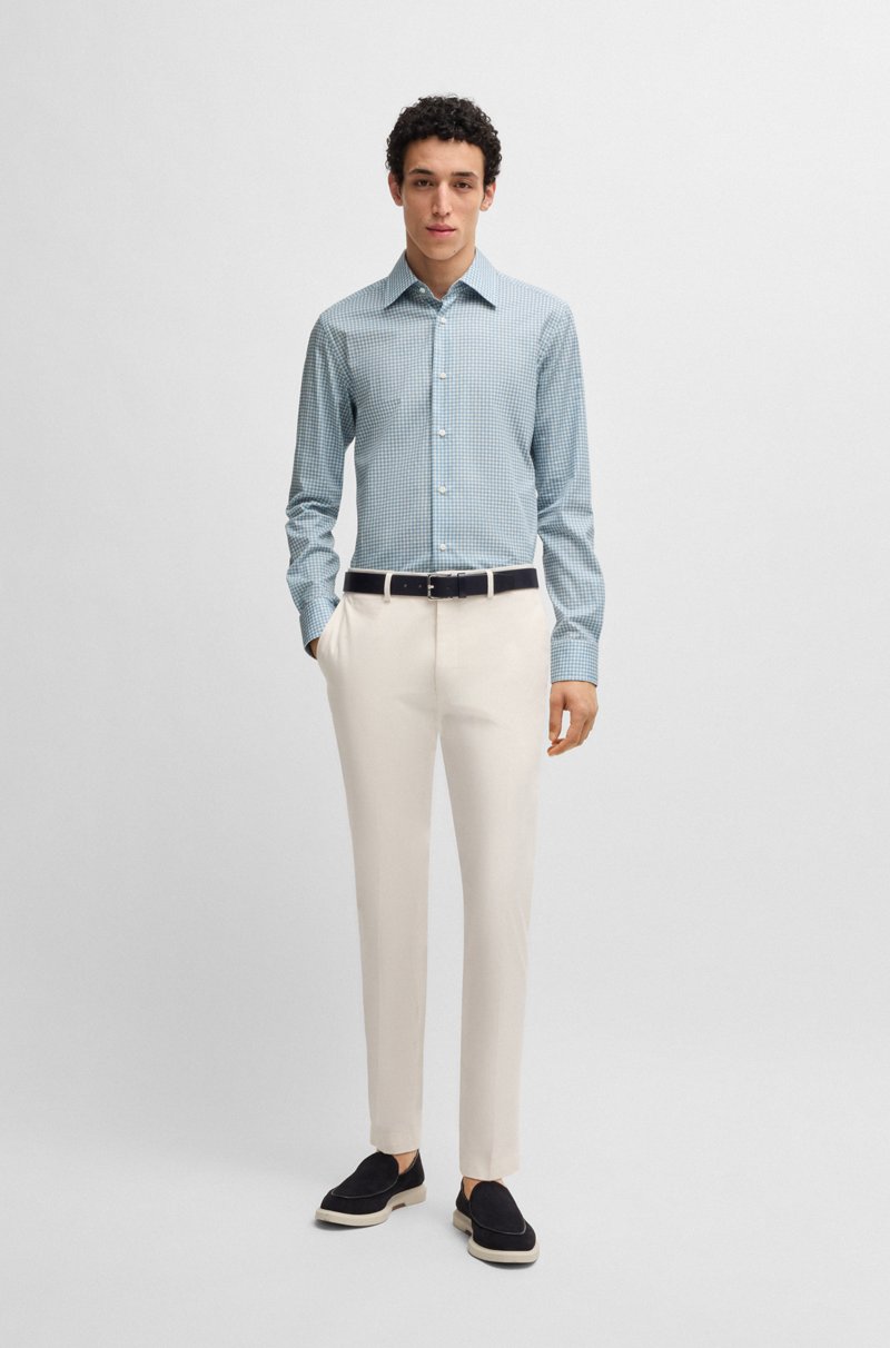 Hugo Boss Camisa Slim Fit En Algodón Estampado