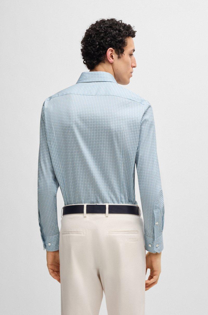 Hugo Boss Camisa Slim Fit En Algodón Estampado