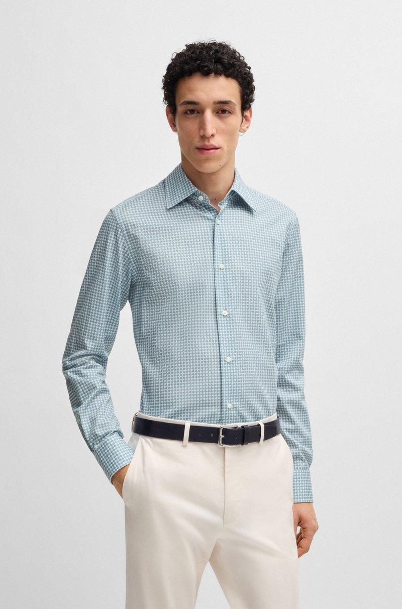 Hugo Boss Camisa slim fit en algodón estampado