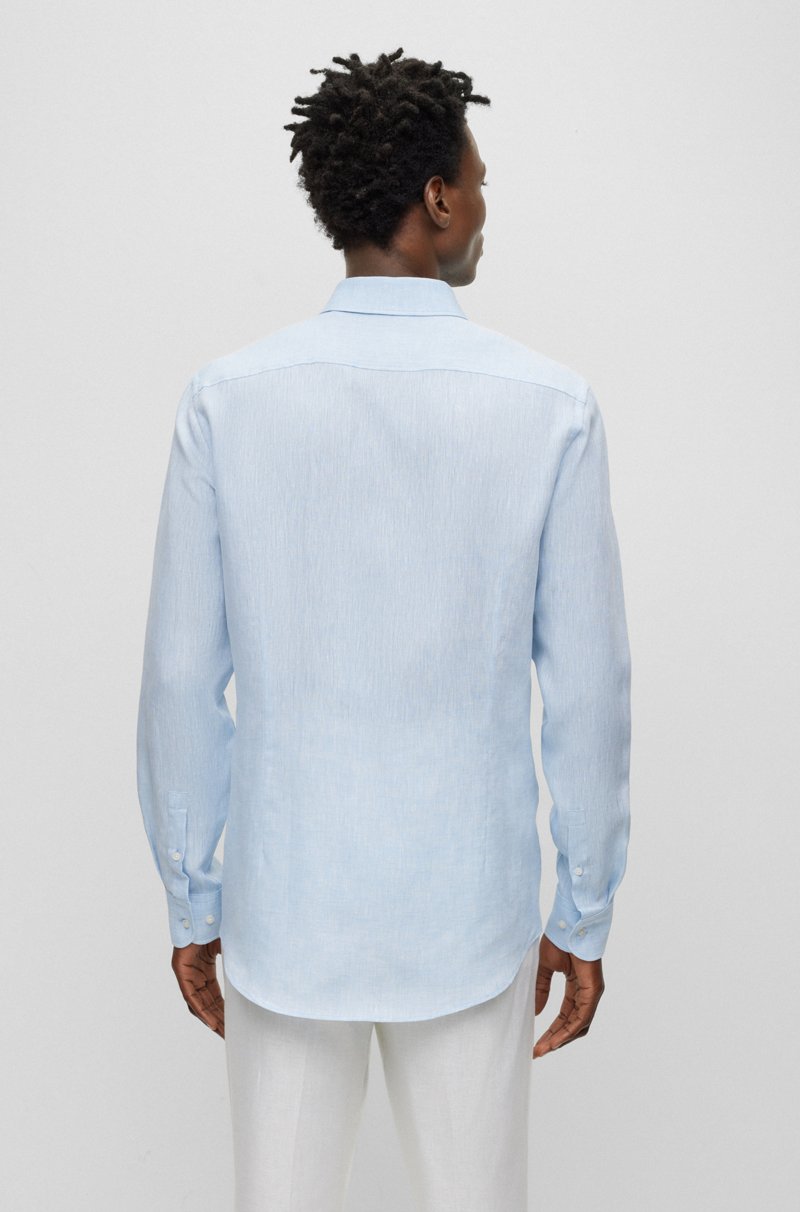 Hugo Boss Camisa Slim Fit En Lino Italiano