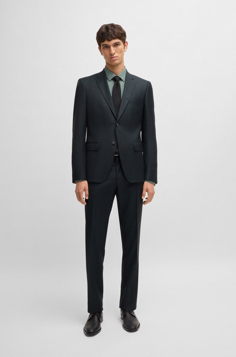 Hugo Boss Camisa Slim Fit En Popelín Estampado