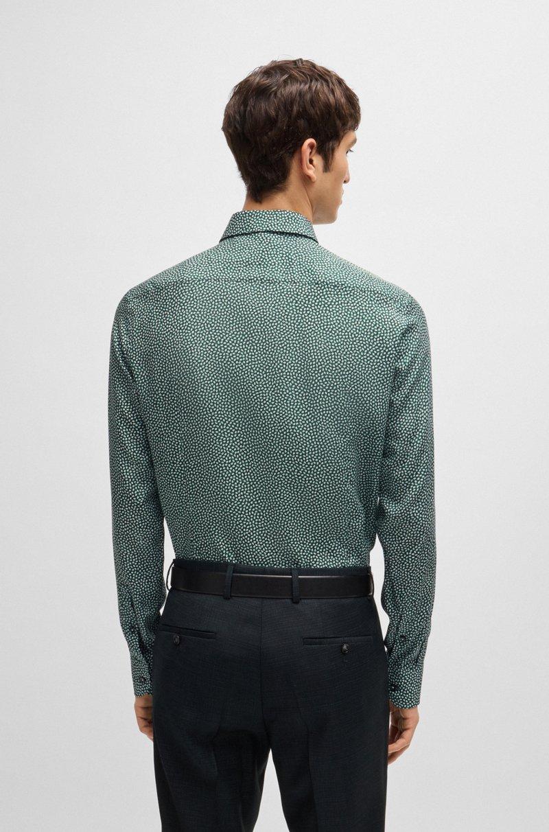 Hugo Boss Camisa Slim Fit En Popelín Estampado