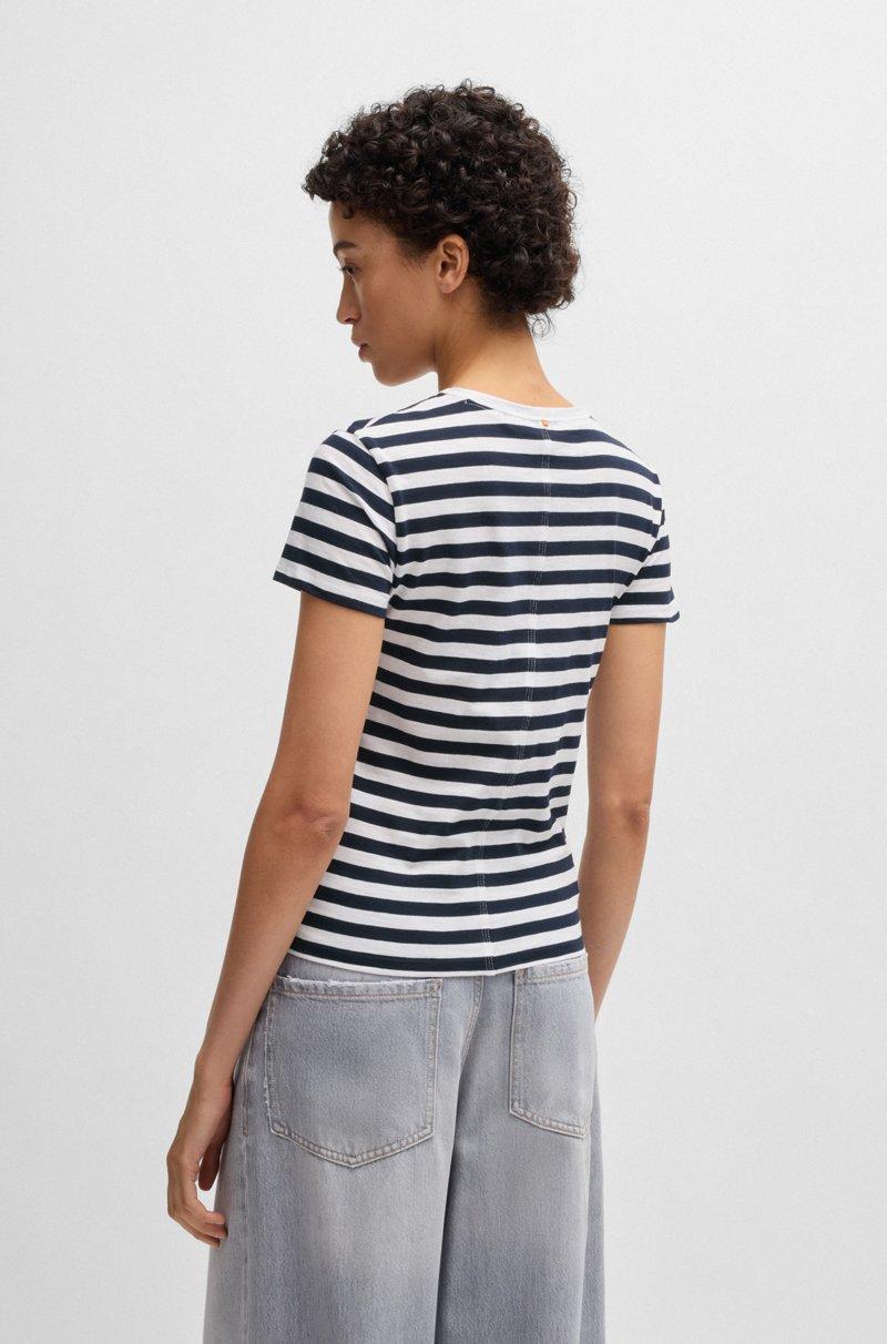 Hugo Boss Camiseta A Rayas De Algodón Flameado