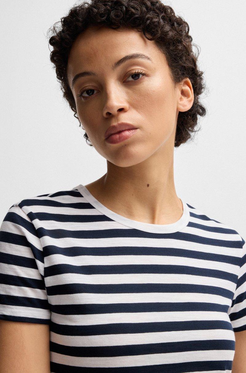 Hugo Boss Camiseta A Rayas De Algodón Flameado