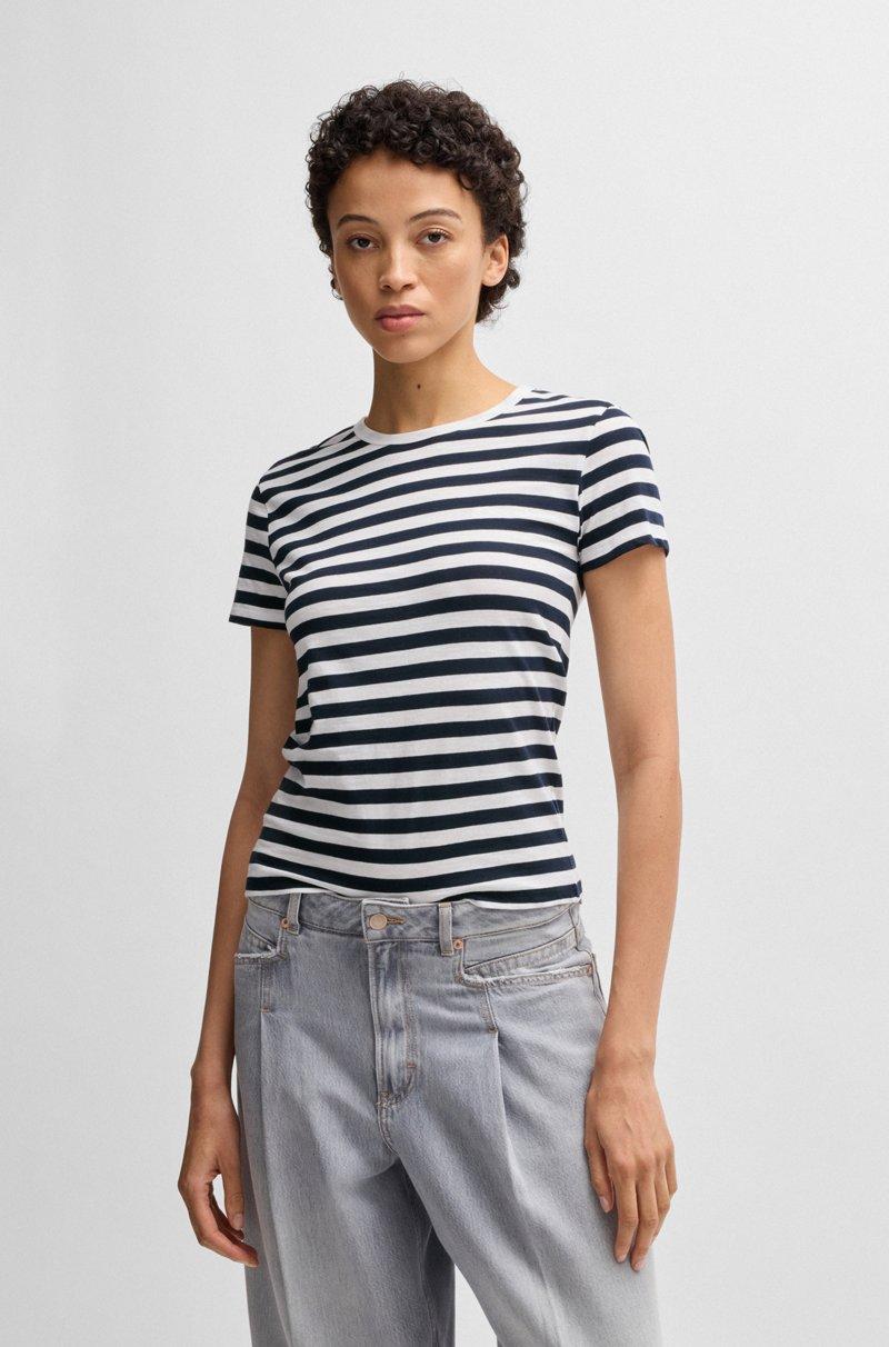 Hugo Boss Camiseta A Rayas De Algodón Flameado