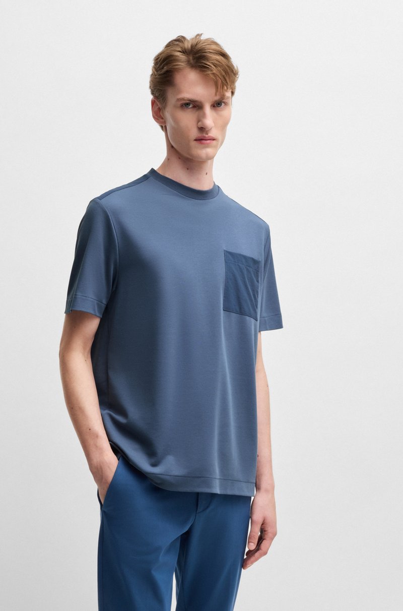 Hugo Boss Camiseta de algodón con ribetes tonales